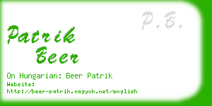 patrik beer business card